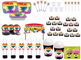 Kit Festa Pride LGBTQIA+ 283 peças (30 pessoas) marmita vso - Produto artesanal