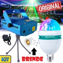 Kit Festa Projetor Holográfico Canhão Laser Strobo + Lampada Rgb Led Colorida Giratória Efeitos Luzes Aniversário Natal Kit Festa Projetor Holográfico Canhão Laser Strobo + Lampada Rgb Led Colorida Giratória Efeitos Luzes Aniversário Natal