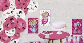 Kit Festa Pronta Decoração Barbie - 62 unid Kit Festa Pronta Decoração Barbie - 62 unid