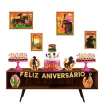 Kit Festa Pronta Decoração Boiadeira Ana Castela - 40 unid Kit Festa Pronta Decoração Boiadeira Ana Castela - 40 unid