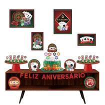 Kit Festa Pronta Decoração Cassino Aposta - 40 unid Kit Festa Pronta Decoração Cassino Aposta - 40 unid