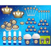 Kit festa Realeza (coroa azul) 143 peças (20 pessoas)