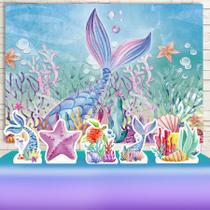 Kit Festa Rubi Calda Sereia Aquarela - IMPAKTO VISUAL Kit Festa Rubi Calda Sereia Aquarela - IMPAKTO VISUAL