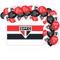 Kit festa São Paulo Decoração anive Painel 1,40m + 20 Balão Kit festa São Paulo Decoração anive Painel 1,40m + 20 Balão