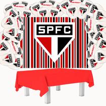 Kit festa São Paulo Decoração Painel + Toalha vermelha TNT + 25 balões