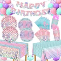 Kit Festa Sereia para 24 Crianças - Decorações de Aniversário
