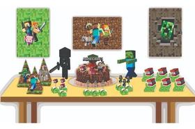 Kit Festa So Um Bolinho Jogo Blocos com 43 Peças para Decoração