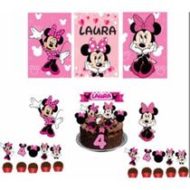 kit festa so um bolinho minnie rosa