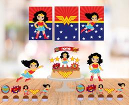 kit festa so um bolinho mulher maravilha