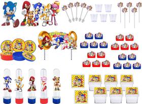 Kit festa Sonic e sua Turma 113 peças (10 pessoas)