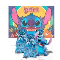Kit Festa Stitch Decoração Anive 40 Lembrancinhas+Painel TNT Kit Festa Stitch Decoração Anive 40 Lembrancinhas+Painel TNT