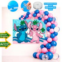 Kit festa Stitch Decoração Aniversário Painel+100 balão Arco Kit festa Stitch Decoração Aniversário Painel+100 balão Arco