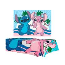 Kit festa Stitch Rosa Decoração Aniversário Toalha + Painel