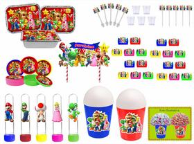 Kit Festa Super Mario Bros 113 peças (10 pessoas) marmita vso - Produto artesanal