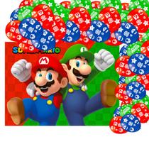 Kit festa Super Mario Decoração Painel+ 25 Balão Aniversário