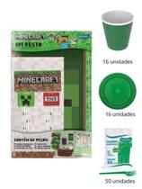 Kit Festa Tema Minecraft Completa Decoração, Copos, Pratos e Garfos Kit Festa Tema Minecraft Completa Decoração, Copos, Pratos e Garfos