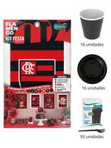 Kit Festa Time Flamengo Completa Decoração Copos Pratos Colher Kit Festa Time Flamengo Completa Decoração Copos Pratos Colher