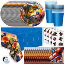 Kit Festa Transformers para 16 Pessoas com Toalha de Mesa