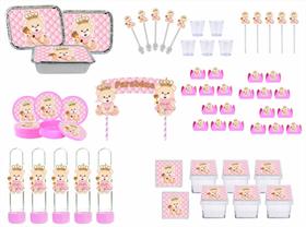 Kit Festa Ursinha Princesa 191 peças (20 pessoas)