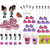 Kit festa Vanellope (Detona Ralph) 99 peças (10 pessoas) - Produto artesanal