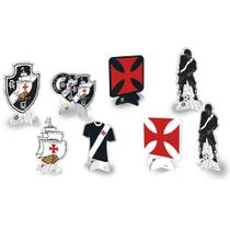 Kit Festa Vasco 8 Copos 200 ml + 8 Pratos 18 cm + 8 Garfos + 25 Balões 9 Polegadas Festcolor - Inspire Sua Festa Loja