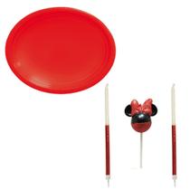 Kit Festa Vermelho Com Prato Papel 18 Cm E Vela Minnie Mouse Kit Festa Vermelho Com Prato Papel 18 Cm E Vela Minnie Mouse