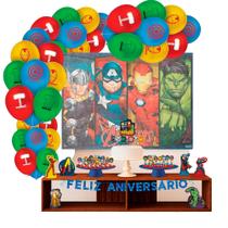 Kit festa Vingadores decoração aniversário EVA + 25 Balão