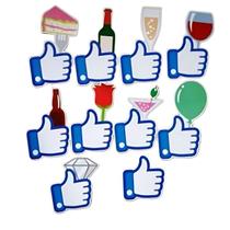 Kit festas 10 plaquinhas like temáticas