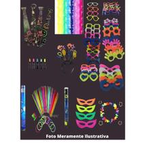 Kit Festas 50 Óculos 50 Tiaras 50 Gravatas 100 Pulseiras 50 Marabus de 75cm