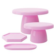 Kit Festivo 4 Peças Infantil Boleira Vaso Decoração Casamento Kit Festivo 4 Peças Infantil Boleira Vaso Decoração Casamento