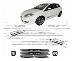 Kit Fiat Bravo 2014 Wolverine Cinza + Emblemas + Soleira