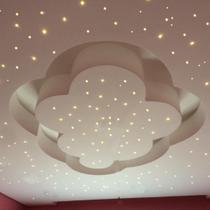 Kit Fibra Óptica 400 Noite Estrelado Decoração Bebê Branco - Noite Estrelada Inovva Interiores