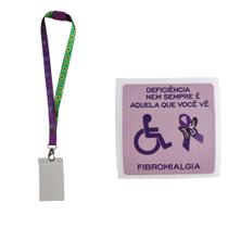 Kit Fibromialgia Cordão de Identificação e Adesivo Para Carro