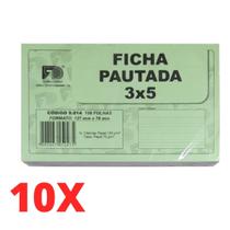 Kit Ficha Pautada 3x5 Branco 150g - FD GRÁFICA