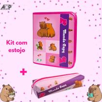 Kit Fichário C/96 Folhas + Estojo Mundo Capy ACP Kit Fichário C/96 Folhas + Estojo Mundo Capy ACP