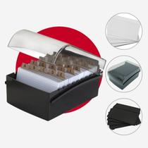 Kit Fichário de Mesa 5x8 com Divisórias e Ficha Pautada Completo para Escritórios Escolas Comércio