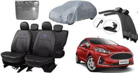 Kit Fiesta 13-21: Capa de Couro + Capa de Cobrir + Limpador de Parabrisa Completo