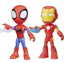 kIT FIGURA BONECO HOMEM ARANHA E HOMEM DE FERRO AMAZING FRIENDS HASBRO