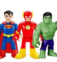 Kit figura boneco hulk + flash e superman infantil heróis