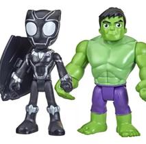 Kit figura boneco pantera negra e hulk amazing friends hasbro