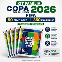 KIT Figurinhas Copa 2026 FIFA 50 Envelopes 350 Figurinhas Família Futebol