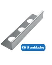 Kit Filete Metálico Soleira Perfil L Em Aço Inox 1M Com 5 Unidades