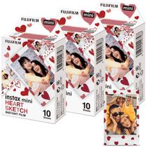 Kit Filme Fotográfico Fujifilm Instax Mini Heart Sketch - 30 Fotos - Optisom