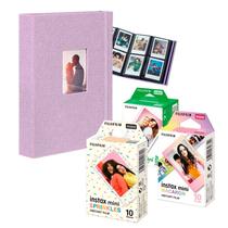 Kit Filme Instax Mini Soft Colors 40 Poses + Albúm De Fotos Lilás Kit Filme Instax Mini Soft Colors 40 Poses + Albúm De Fotos Lilás