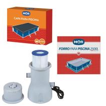 Kit Filtro 3.600 L/H Capa Forro Para Piscina 2500L - 110V