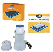 Kit Filtro 3.600 L/H Capa Forro Para Piscina 3700 L - 110V