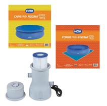 Kit Filtro 3600 L/h + Capa + Forro Para Piscina Splash Fun 6700 E 7800 Litros - Mor Kit Filtro 3600 L/h + Capa + Forro Para Piscina Splash Fun 6700 E 7800 Litros - Mor