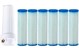 Kit Filtro Água Caixa Da Água, Com 6 Refil Lavável 5Micra