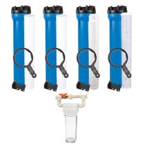 Kit Filtro Água Poço Artesiano Tira Ferro Zeólita + Clorador Azul