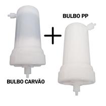 Kit Filtro Bulbo Carvão Ativado + Filtro Bulbo Polipropileno Pré PP Compatível Purificador Hoken HK 1000